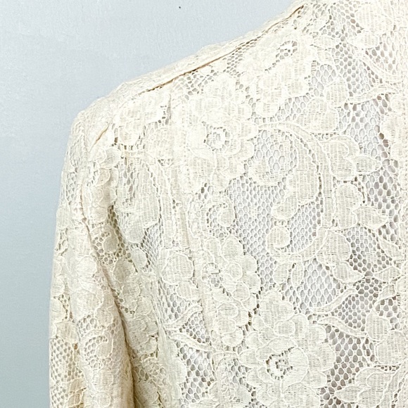 AK Anne Klein | Lace | Ivory | Button Down | Cardigan Jacket | - Picture 6 of 13